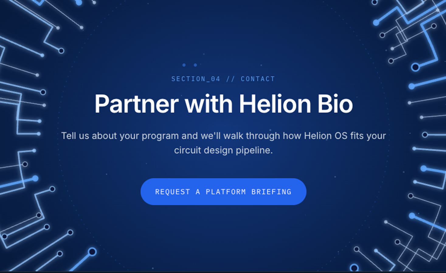 Helion Bio landing page screenshot 4